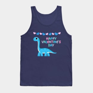 Kids Happy Valentines Day Dinosaur Tank Top